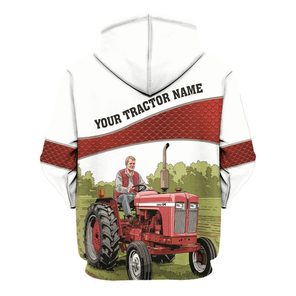 Amare Box Farm Tractor Shirt, Red Tractor, Custom Tractor Name Shirt, Tractor Clipart, Love Tractor, Vintage Tractor, Gift For Farm Lover Unisex Hoodie