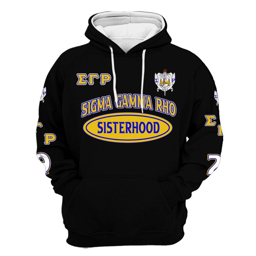 Ireishprint Sigma Gamma Rho Shirt, Sisterhood Black Shirt Sigma Gamma Rho Sorority Hoodie
