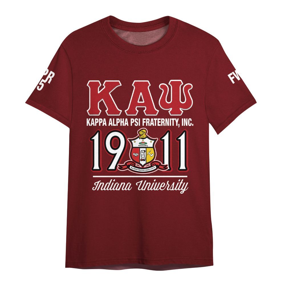Ireishprint ΚΑΨ Custom Probate Line Shirt, Personalized Krimson Red ΚΑΨ 1911 Fraternity Shirt