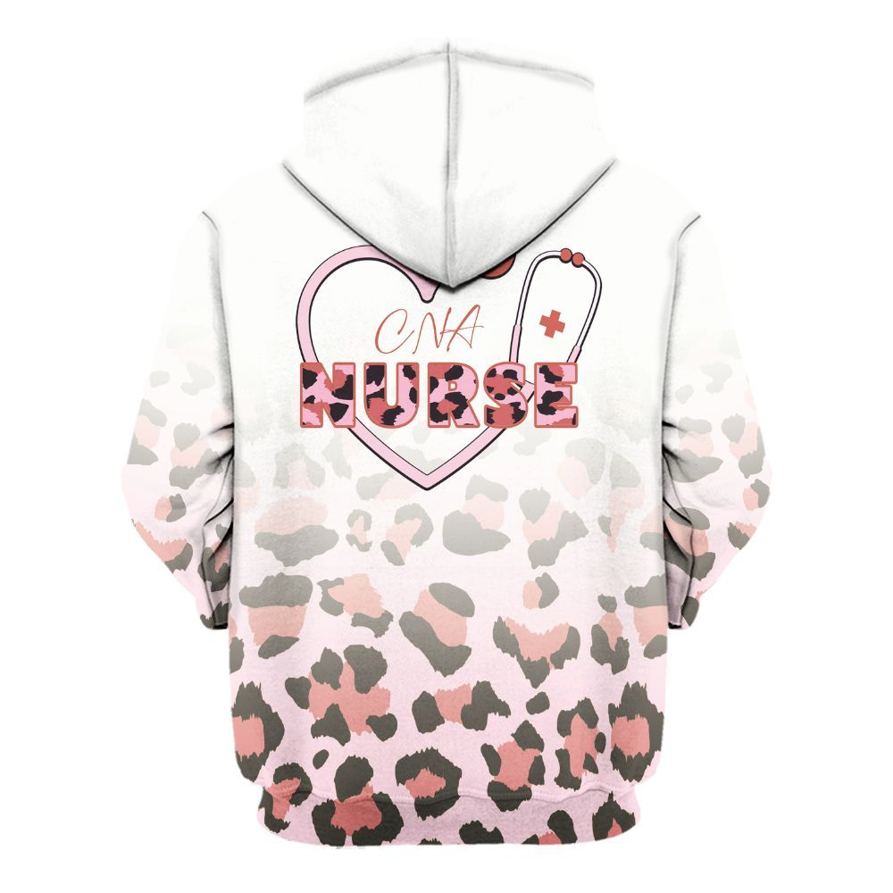Amare Box CNA Nurse Shirt, CNA Nurse Leopard Print, Custom Name, Nurse Coquette, Gift For CNA Unisex Hoodie