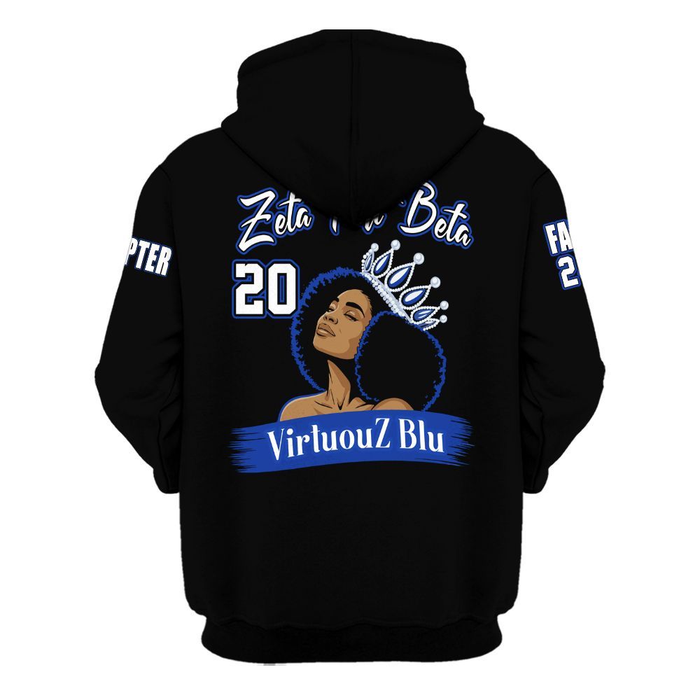 Ireishprint Zeta Phi Beta Custom Chapter Shirt, Zeta Queen Z Phi B Black 1920 Sorority Hoodie