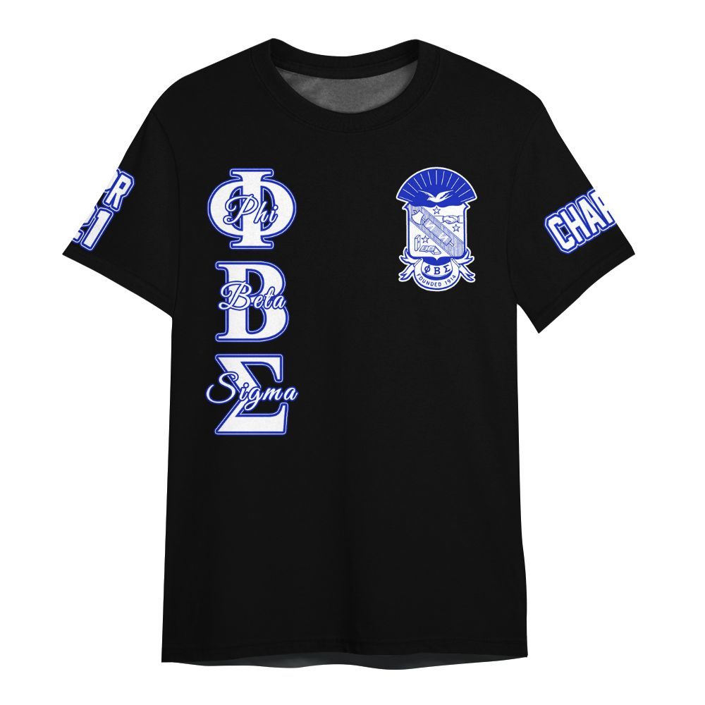 Ireishprint Phi Beta Sigma Custom Chapter Shirt, Personalized Black Shirt Phi Beta Sigma Fraternity Shirt