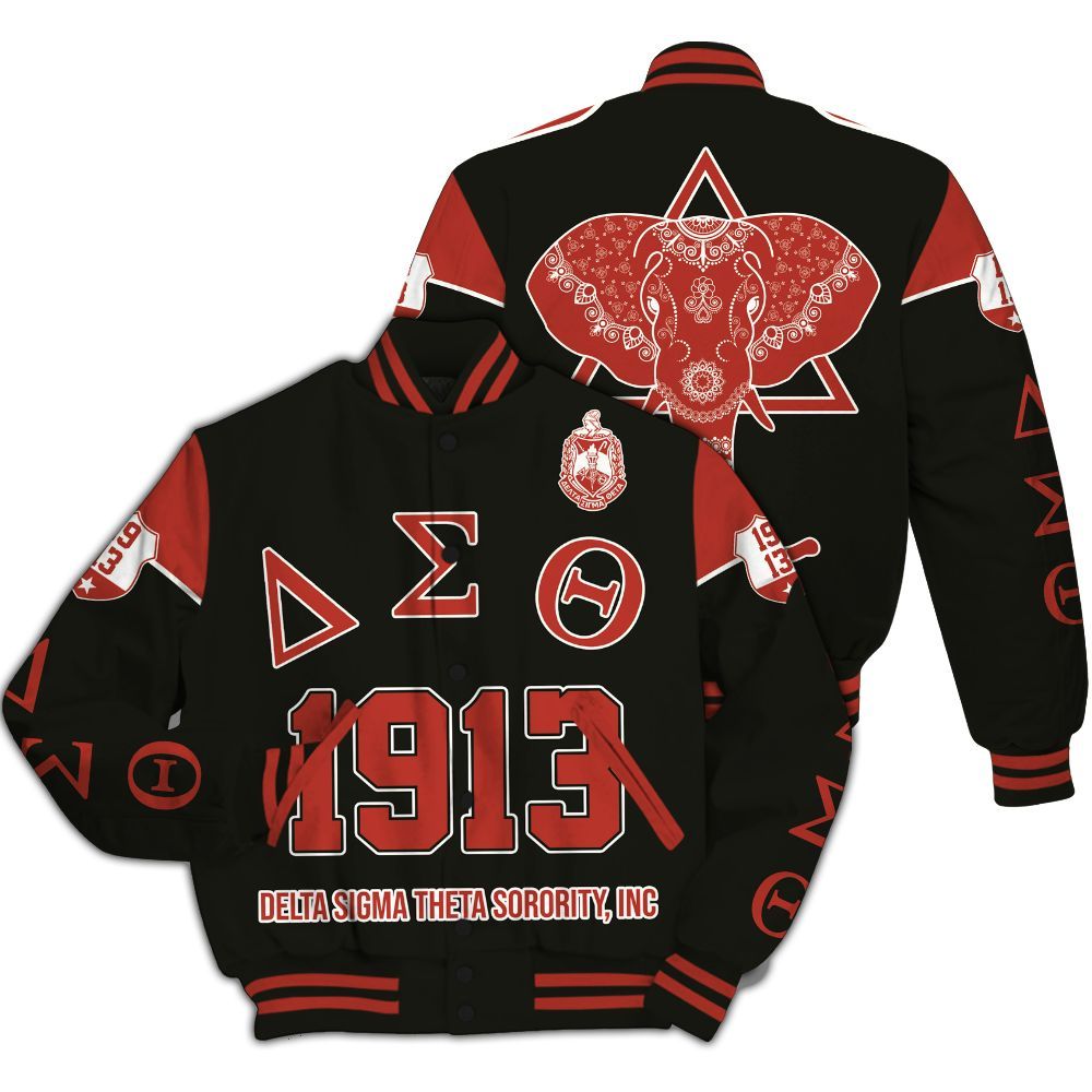Ireishprint Delta Sigma Theta Shirt, Since 1913 Delta Sigma Theta Elephant Sorority All Over Print Letterman Jackets