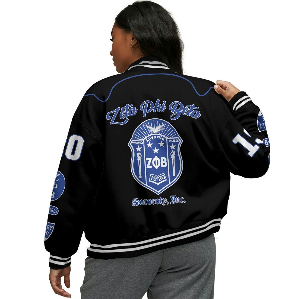 Ireishprint Zeta Phi Beta Varsity Jacket, Zeta Phi Beta Dove Z-phi-B Zeta Phi Beta Sorority Jacket