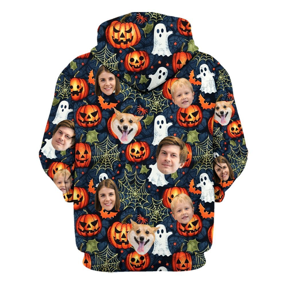 Amare Box Custom Face Halloween Hawaii Shirt, Magic Pumkin With Ghost, The Horror Candy Halloween Spooky Unisex Hoodie