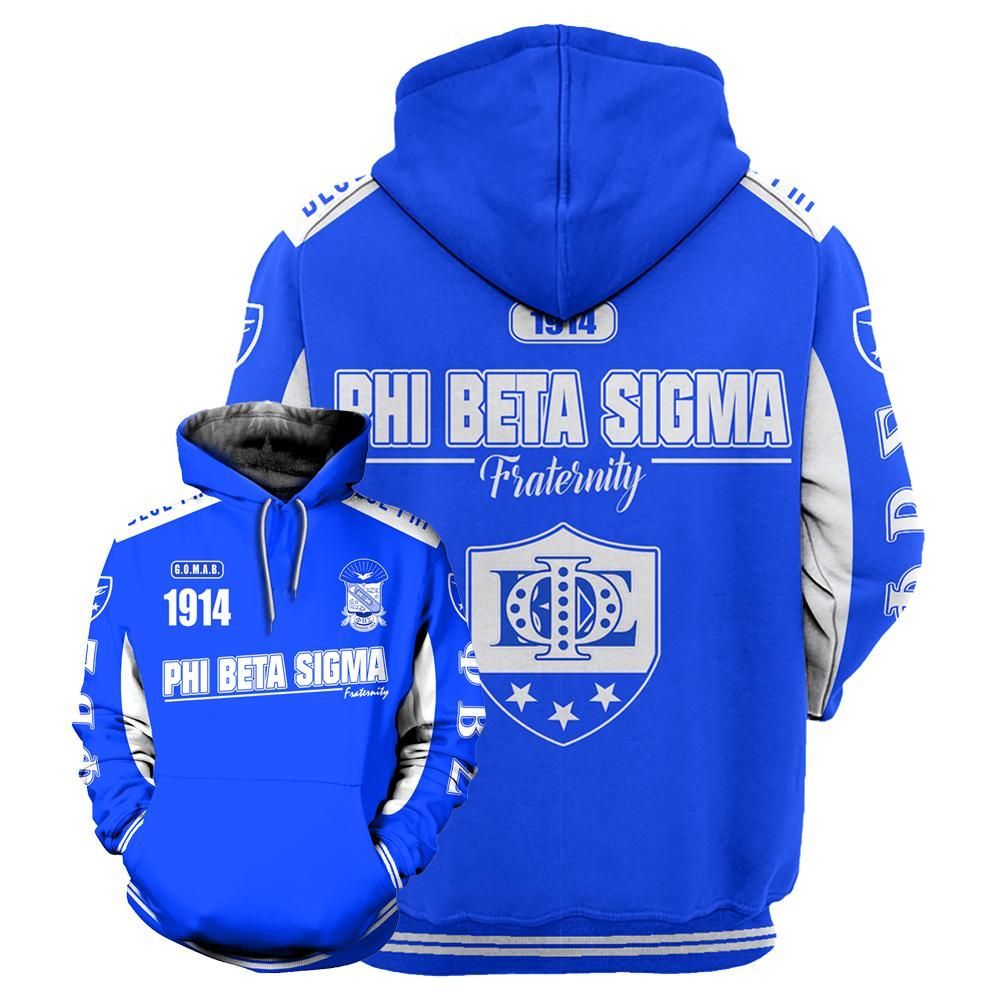 Phi Beta Sigma 582019 B4832 3D Pullover Printed Over Unisex Hoodie