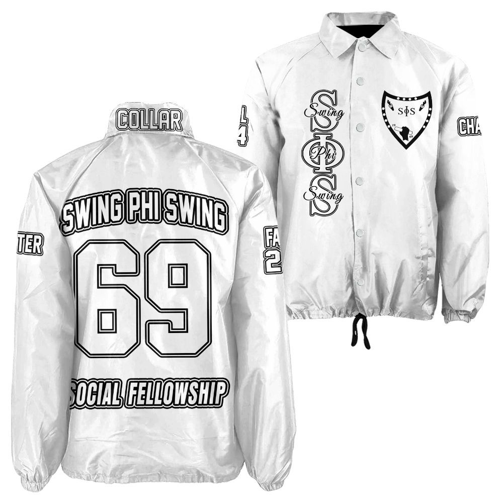 Ireishprint Swing Phi Swing Custom Line Crossing Jacket, Personalized White Swing Phi Swing Line Jacket Sorority Crossing Jacket