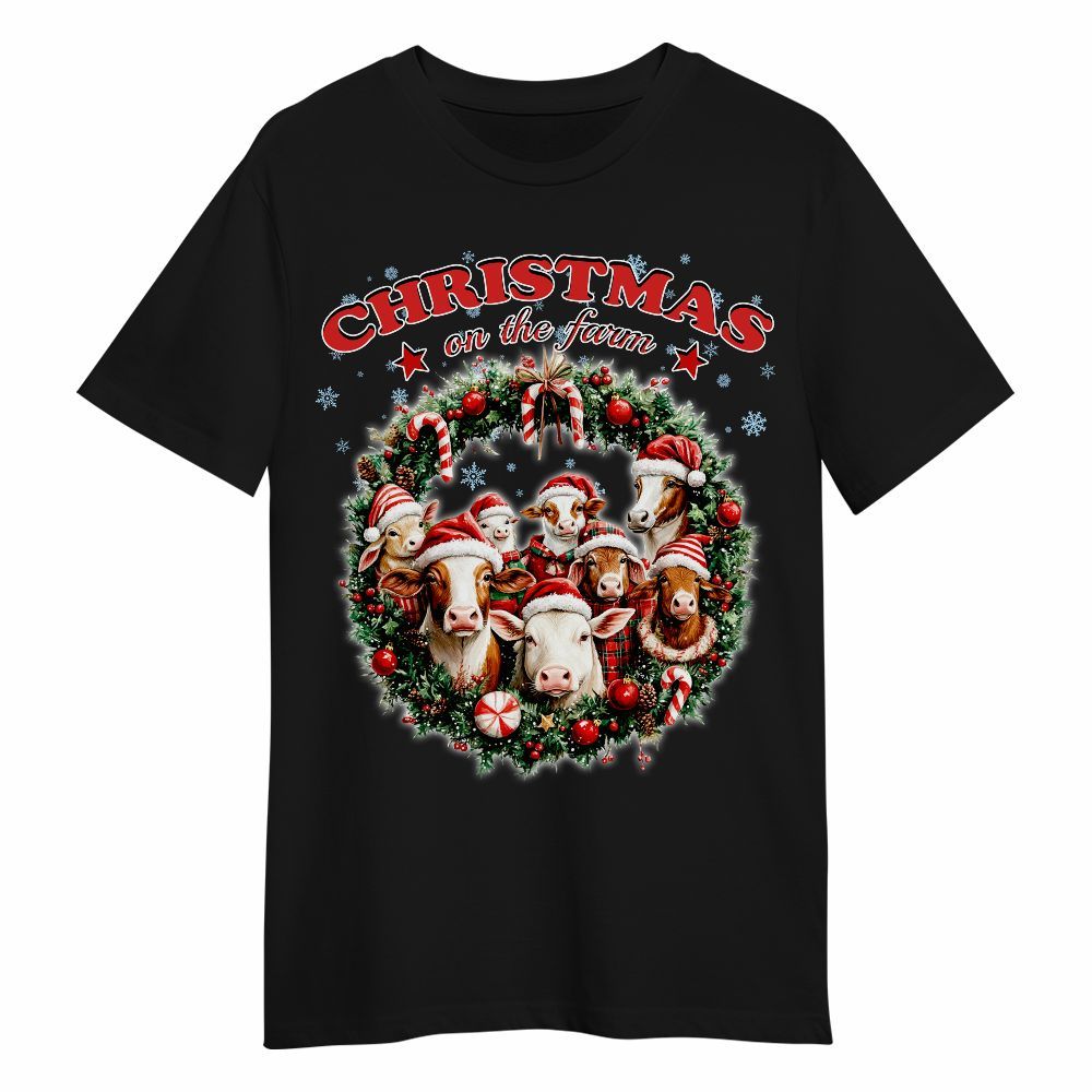 Amare Box Christmas On The Farm Shirt, Christmas Farm, Cute Animal, Christmas Unisex Gift Shirt For Farmer Unisex Shirt