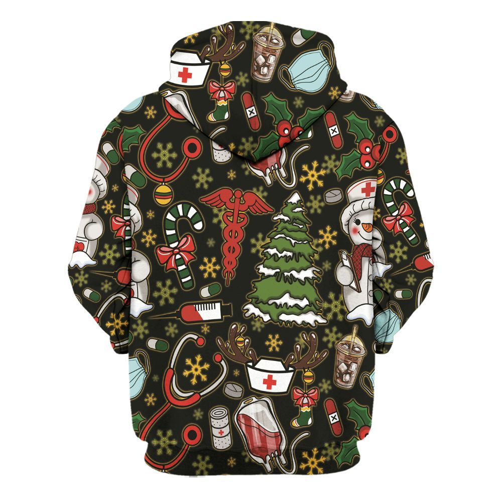 Amare Box Snow Nurse, Merry Xmas, Christmas Party Gift For Nurse, Nurse Coquette, Nurse Life Unisex Hoodie