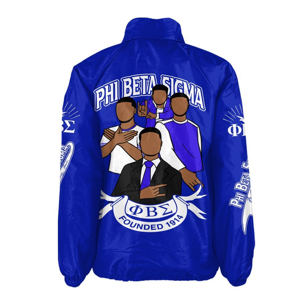Ireishprint Phi Beta Sigma Crossing Jacket, Founded 1914 Royal Blue Jacket Phi Beta Sigma Fraternity Crossing Jacket