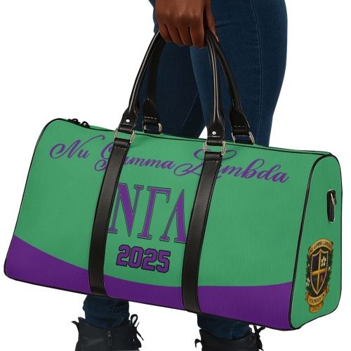 Ireishprint Nu Gamma Lambda Travel Bag, Kelly Green And Purple Travel Bag Nu Gamma Lambda Sorority