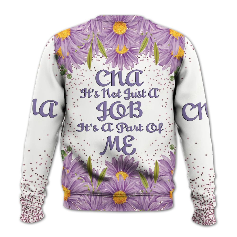 Amare Box Nurse Shirt, CNA It's Not Just A Job, Custom Name Shirt, CNA Clipart, Black Nurse, Flower Clipart, Gift For CNA Knitted Sweater