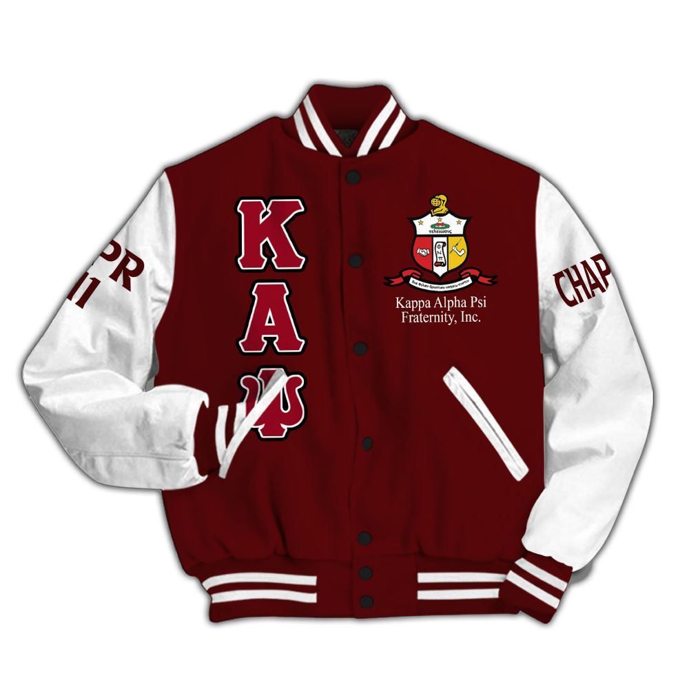 Ireishprint ΚΑΨ Custom Chapter Varsity Jacket, Personalized Hand Sign Varsity Jacket ΚΑΨ Fraternity Jacket