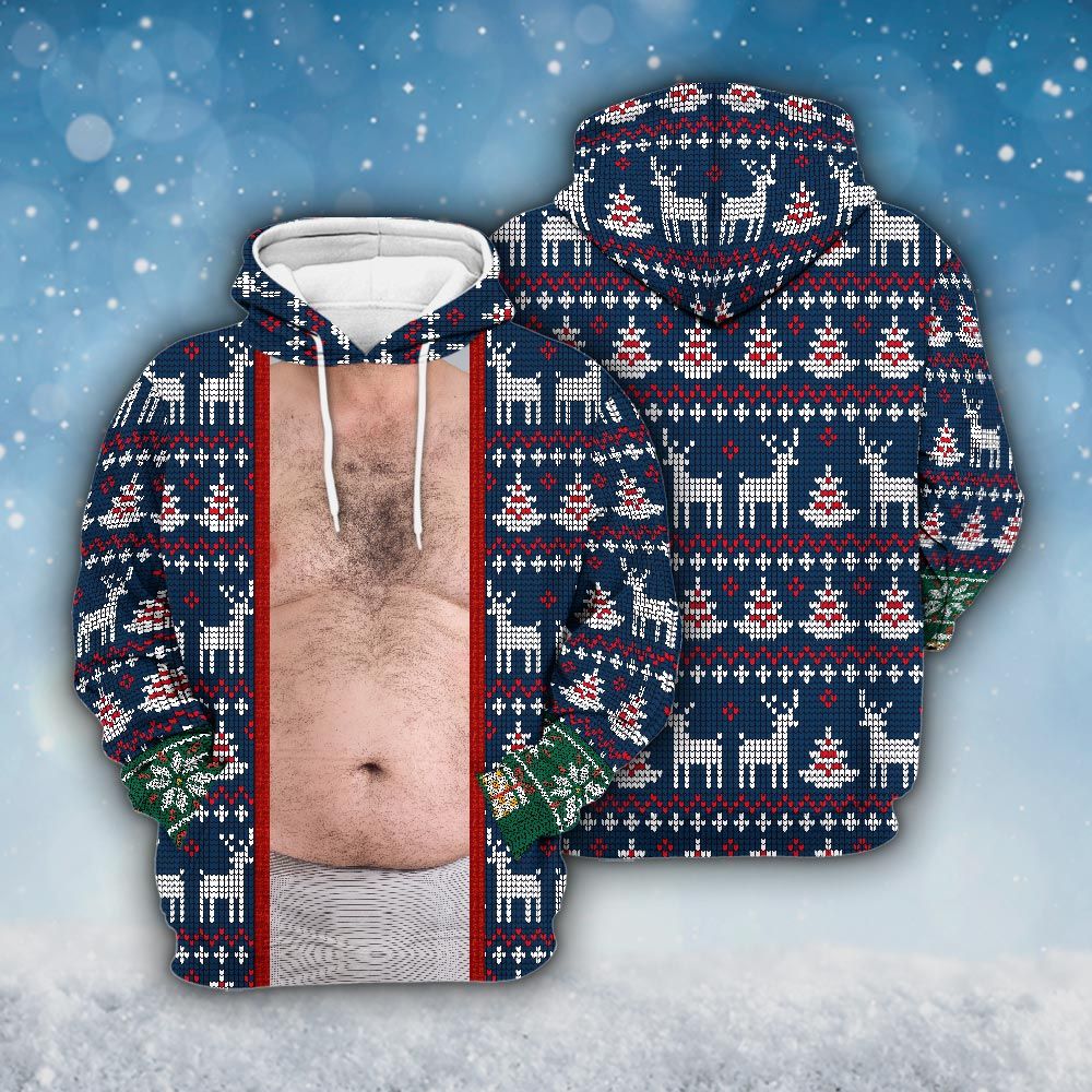 Amare Box Faux Real Realistic Ugly Christmas Sweater, Santa Meme Funny Christmas Knit Xmas Sweater Design Gift For Fan