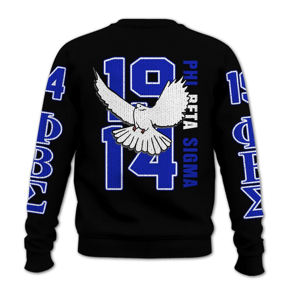 Ireishprint Phi Beta Sigma Shirt, Dove Black Royal Blue Shirt Phi Beta Sigma Fraternity Knitted Sweater