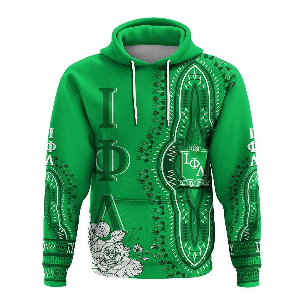 Iota Phi Lambda Personalised Hoodie White Rose Dashiki Design LT7