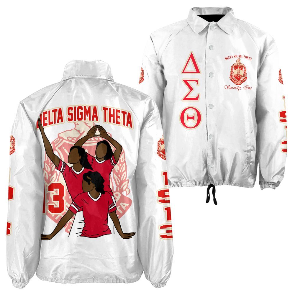 Ireishprint Delta Sigma Theta Crossing Jacket, Founded 1913 Crimson Jacket Delta Sigma Theta Sorority Crossing Jacket