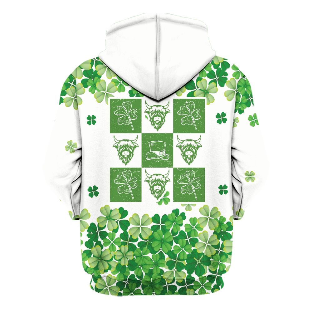 Amare Box Cow Farm Shirt, ST Patrick's Day Cow, Lucky Cows Pattern, Lucky Shirt, Lucky Cow, Cow Shirt, Holiday Gift For Cow Lover Unisex Hoodie