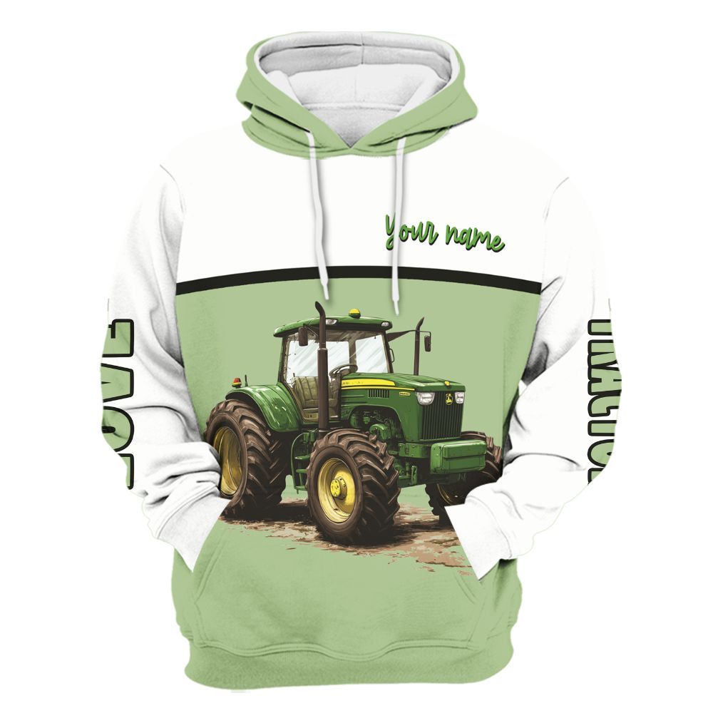 Amare Box Farm Tractor Shirt, Sorry I'm Late I Saw A Tractor, Custom Name, Tractor Clipart, Love Tractor, Vintage Tractor, Gift For Loves Farmer Unisex Hoodie