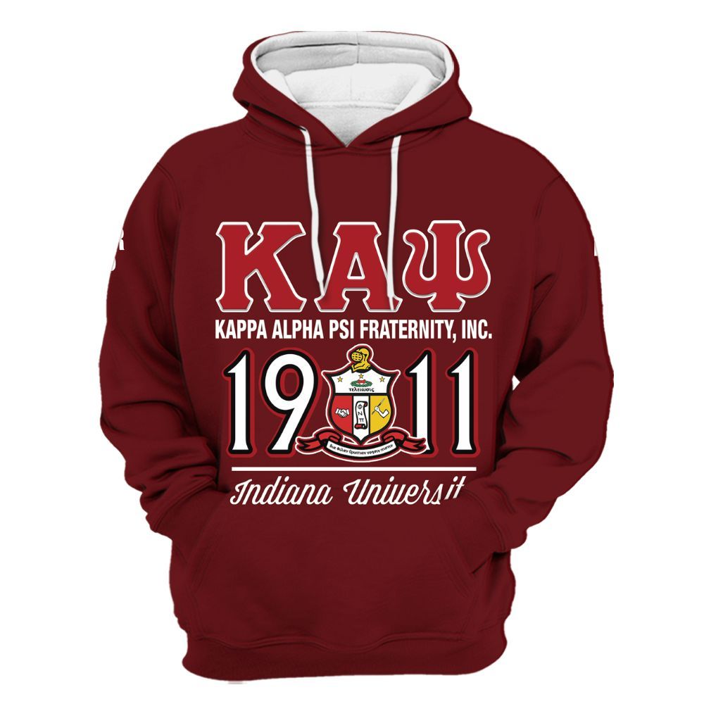 Ireishprint ΚΑΨ Custom Probate Line Shirt, Personalized Krimson Red ΚΑΨ 1911 Fraternity Hoodie