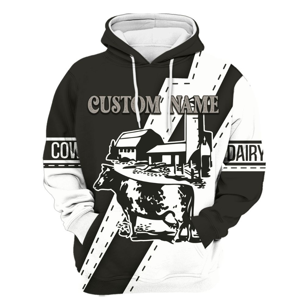 Amare Box Cow Farm Shirt, Cute Dairy Cow, Dairy Cattle, Cow Shirt, Farm Shirt, Cow Lover Shirt, Custom Name Gift Shirt For Farmer Unisex Hoodie