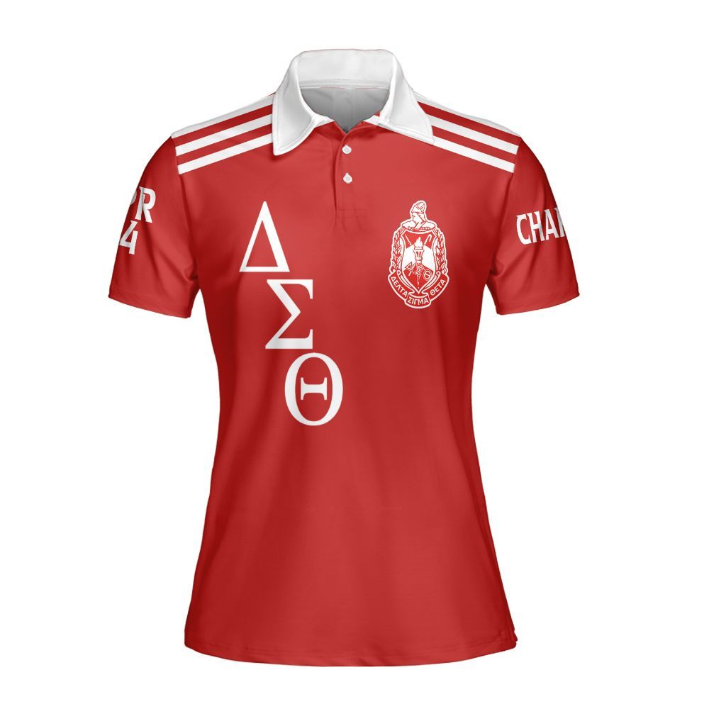 Ireishprint Delta Sigma Theta Custom Chapter Polo Shirt, Personalized Elephants Crimson Polo Shirt Delta Sigma Theta Sorority Polo Shirt