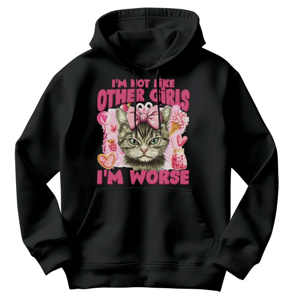 Amare Box Cute Bad Cat Meme Shirt, I'm Not Like Other Girls I'm Worse Gift For Fan Unisex Hoodie