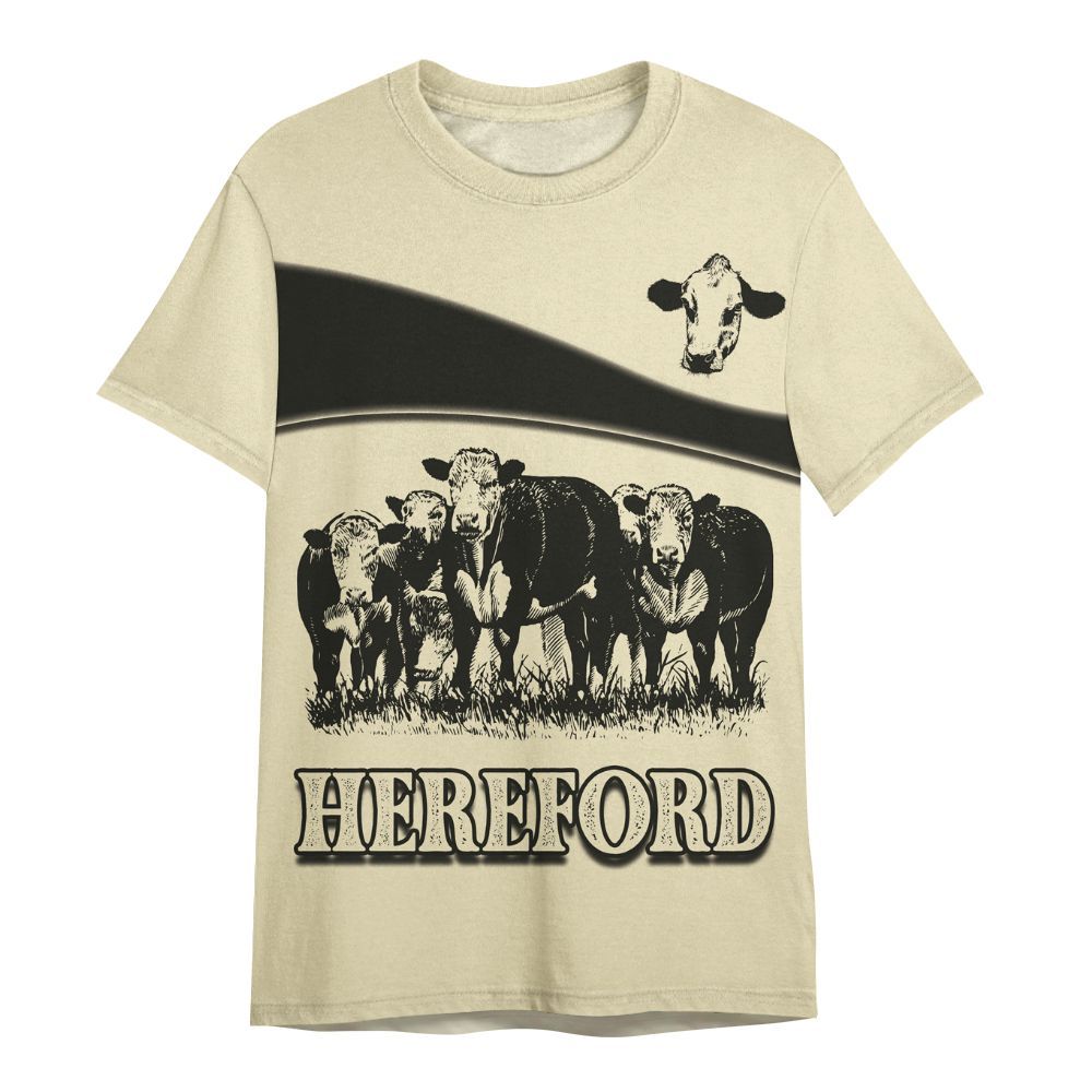 Amare Box Cow Farm Shirt, Cow Crew Farm, Hereford Cow, Farm Cow, Cow Shirt, Farm Shirt, Cow Lover, Custom Name Gift Shirt For Farmer All Over Print Unisex Shirt