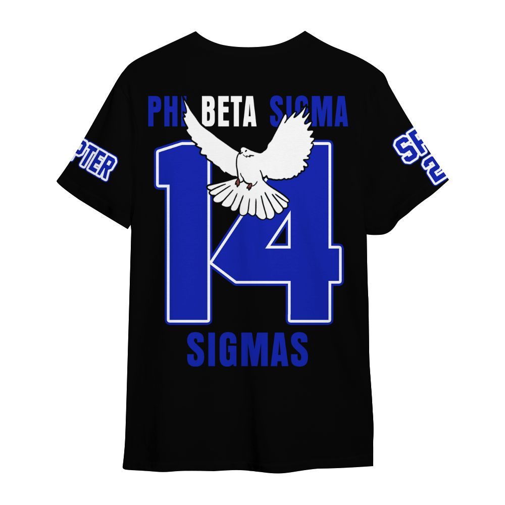 Ireishprint Phi Beta Sigma Custom Chapter Shirt, Personalized Dove Black Royal Blue Shirt Phi Beta Sigma Fraternity Shirt