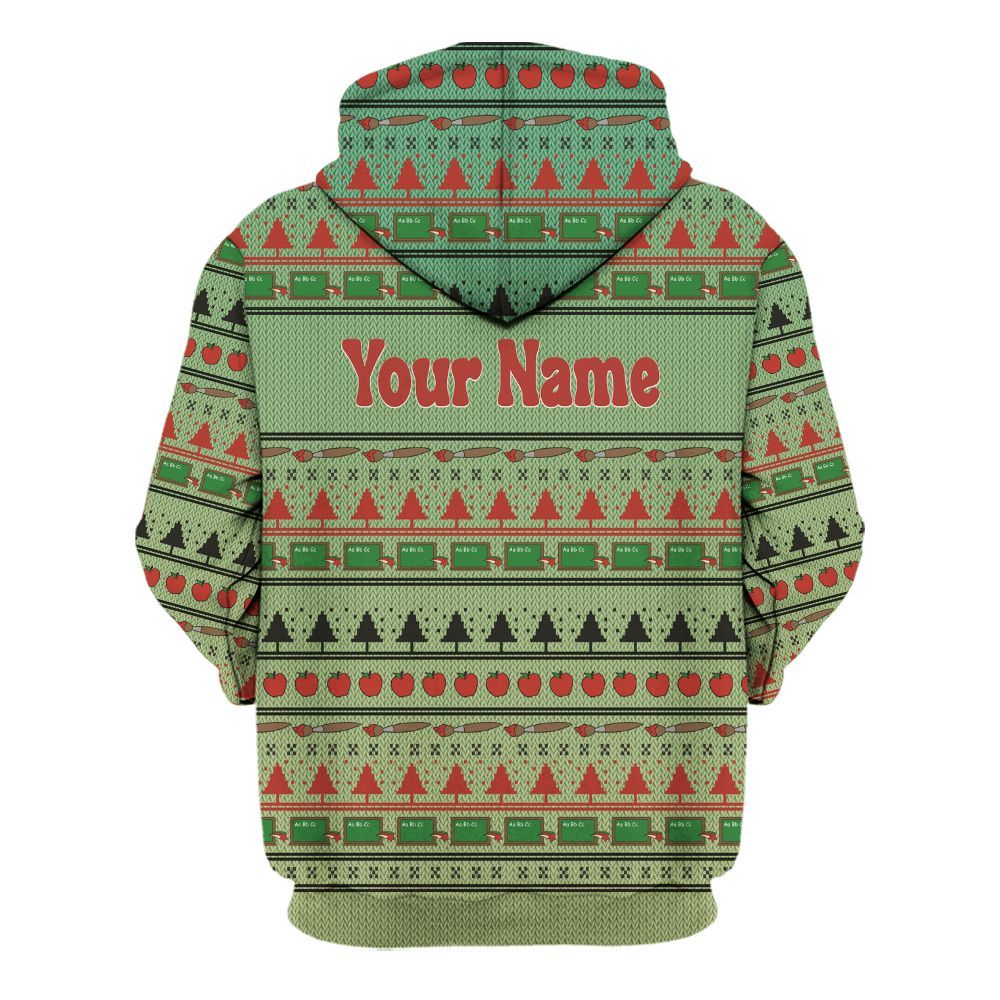 Amare Box Teacher Shirt, Teach Teach Teach With Love Xmas Ugly Shirt, Teach Stuff, Teacher Life, Gift For Teacher Unisex Hoodie