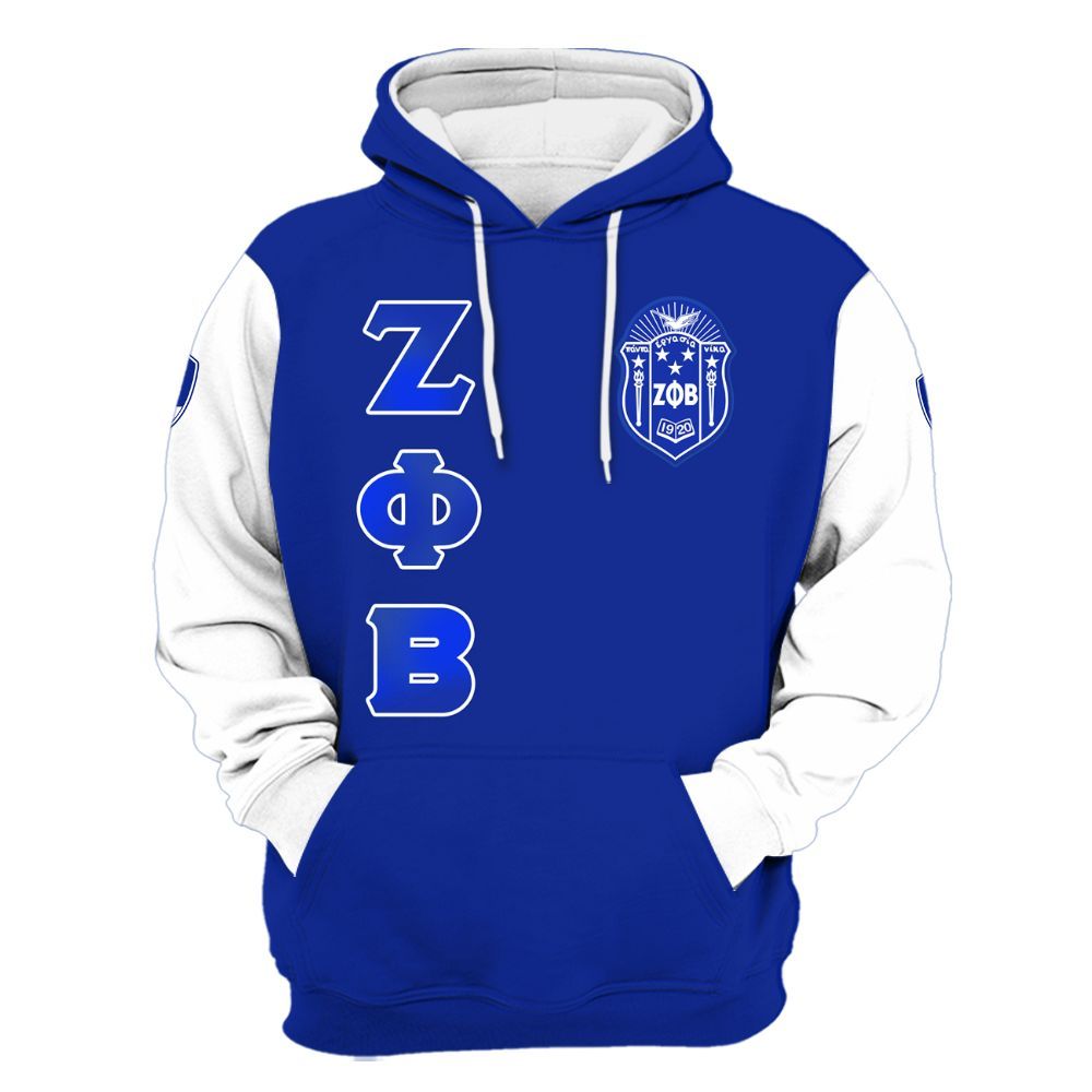 Ireishprint Zeta Phi Beta Shirt, Z Phi B Ribbon Gradient Blue Symbol 1920 Zeta Phi Beta Sorority Hoodie