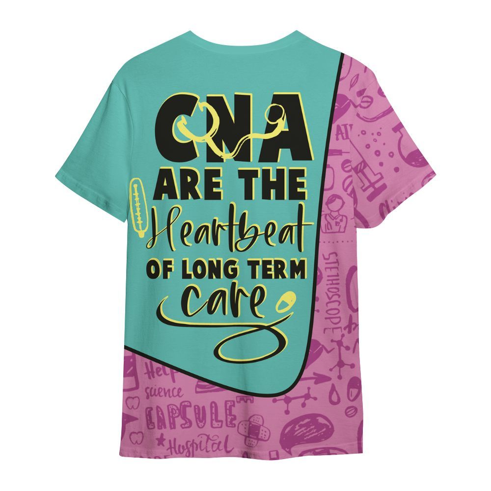 Amare Box Nurse Shirt, CNA Are The Heartbeat, Custom Name Shirt, Black Nurse, CNA Stuff, CNA Clipart, Gift For CNA All Over Print Unisex Shirt