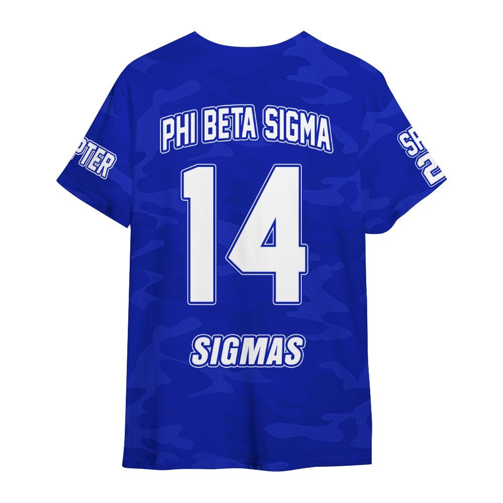 Ireishprint Phi Beta Sigma Custom Chapter Shirt, Personalized Camo Style Royal Blue Shirt Phi Beta Sigma Fraternity Shirt