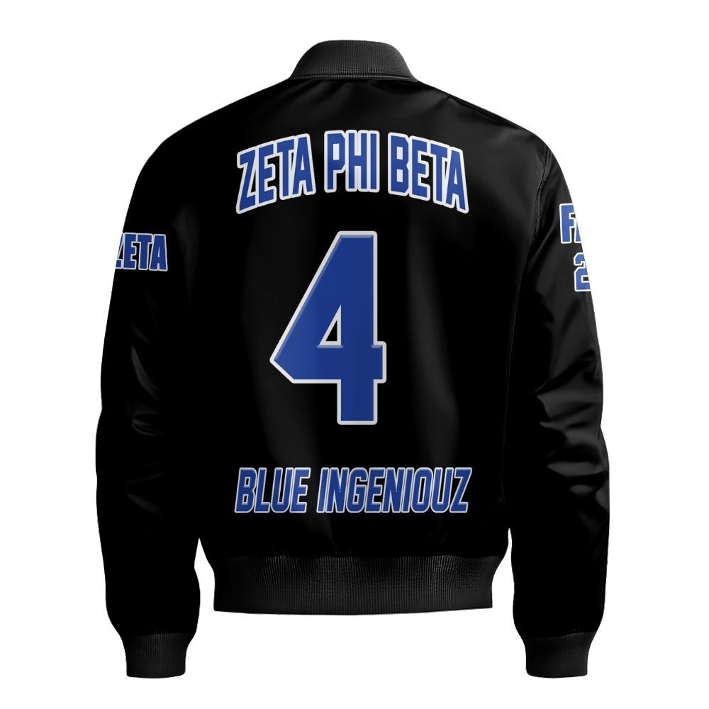 Ireishprint Zeta Phi Beta Custom Chapter Varsity Jacket, Personalized Black Varsity Jacket Zeta Phi Beta Sorority Bomber Jacket