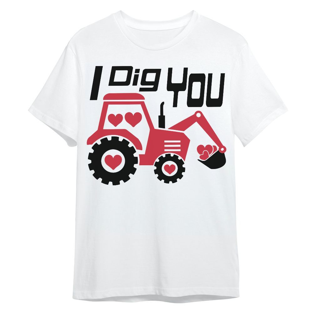 Amare Box Farm Tractor Shirt, I Dig You, Love Tractor, Valentine Tractor, Tractor Line Art, Gift For Farm Lover Unisex Shirt