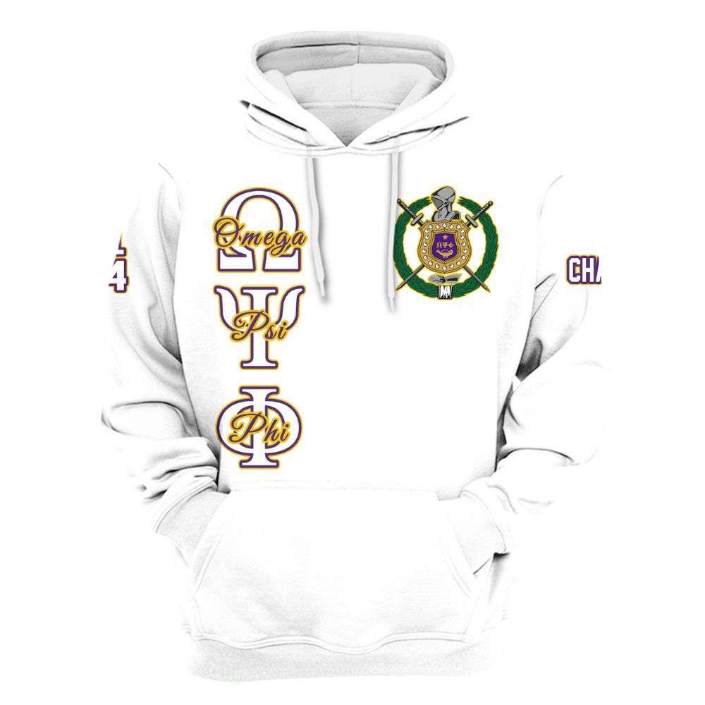 Ireishprint ΩΨΦ Custom Chapter Shirt, Personalized White Shirt ΩΨΦ Fraternity Hoodie