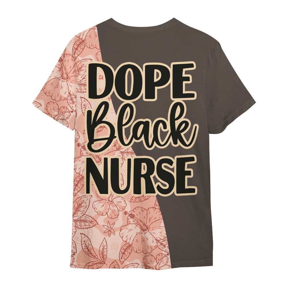 Amare Box Black Nurse Shirt, Dope Black Nurse Floral, Custom Name Shirt, Nurse Clipart, Gift For Black Nurse All Over Print Unisex Shirt