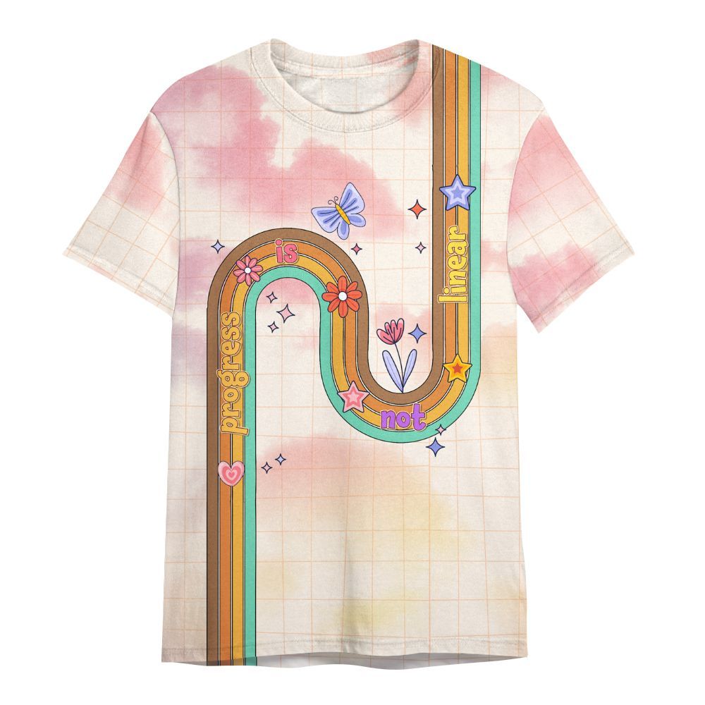 Amare Box Progress Is Not Linear SPED Teacher Shirt, Special Education Teacher Appreciation Gift All Over Print Unisex Shirt