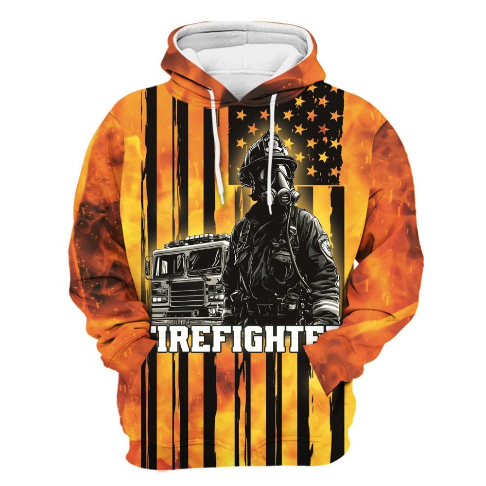 Amare Box Firefighter Shirt, Firefighter Flag Pullover, Fire Rescue, Firefighter Gift, Fire Trucks, Unisex Firefighter Gift Shirt For Fireman Unisex Hoodie