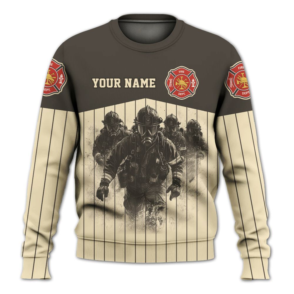 Amare Box Firefighter Shirt, Military Firefighter, Firefighter Support, California Fire, Custom Name Gift Shirt For Fireman Knitted Sweater