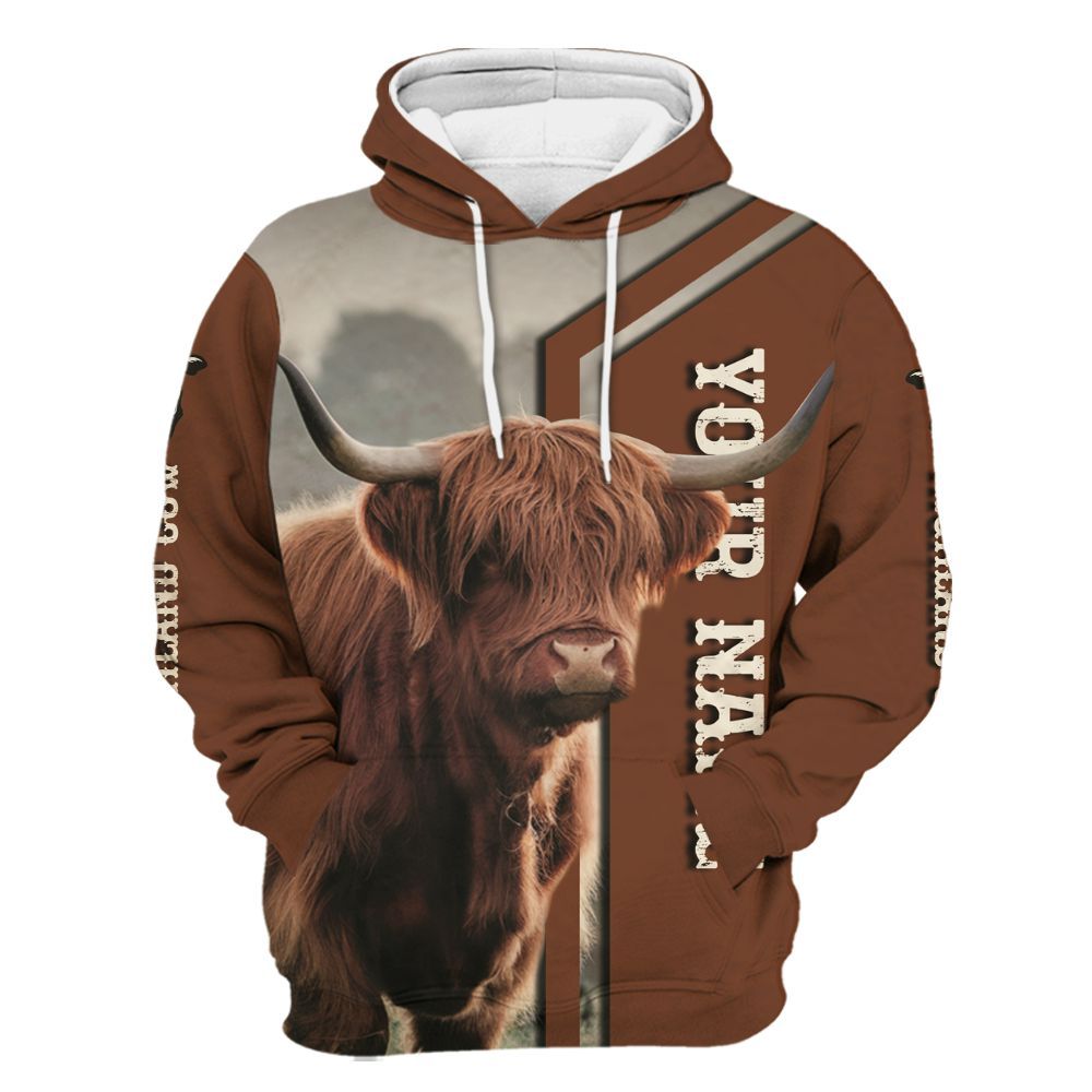 Amare Box Cow Farm Shirt, Vintage Highland Cow, Highland Cow, Cow Shirt, Farm Cow, Cow Lover Shirt, Custom Name Gift Shirt For Farmer Unisex Hoodie