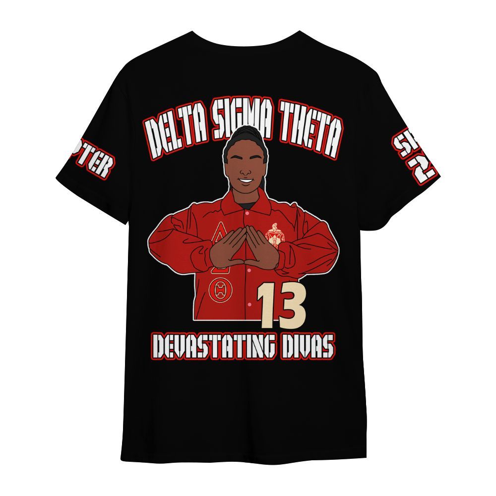 Ireishprint Delta Sigma Theta Custom Chapter Shirt, Personalized Black Shirt Delta Sigma Theta 1913 Sorority Shirt