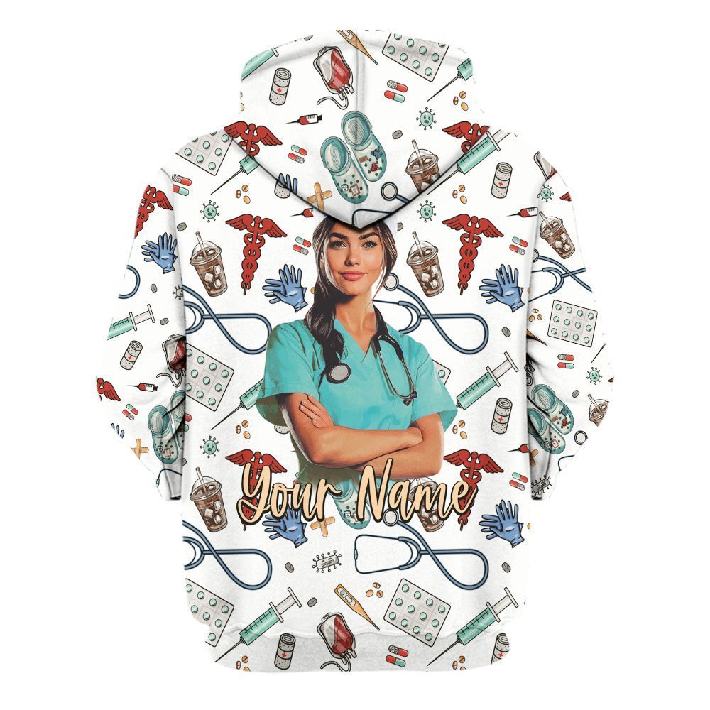 Amare Box Nurse Shirt, Nursing Is A Work Of Heart Custom Name Shirt, Nurse Stuff, Nurse Coquette, Gift For Nurse Unisex Hoodie