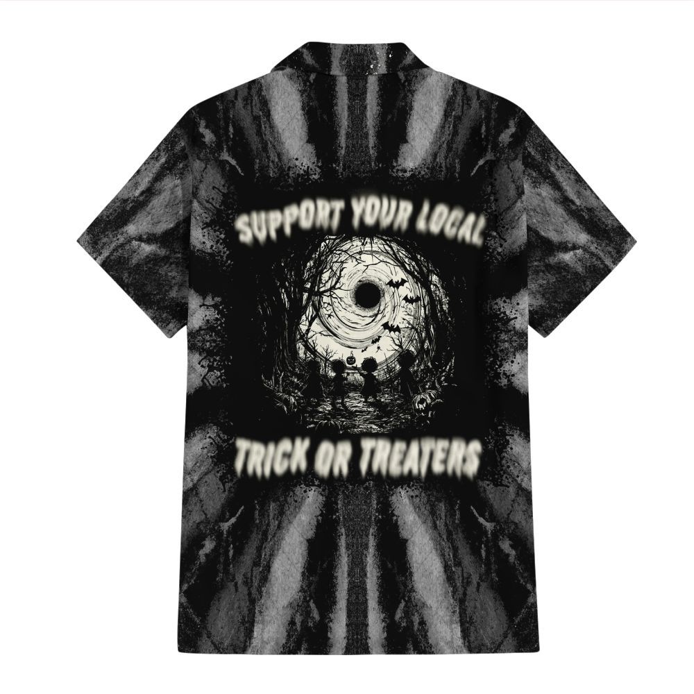 Amare Box Support Your Local Trick Or Treaters Tie Dye Shirt, Horror Halloween Gift Unisex Hawaii Shirt, Short