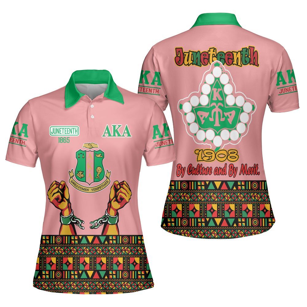 Ireishprint A.K.A Polo Shirt, Juneteenth Ivy Leaf Polo Shirt 1908 Sorority Polo Shirt