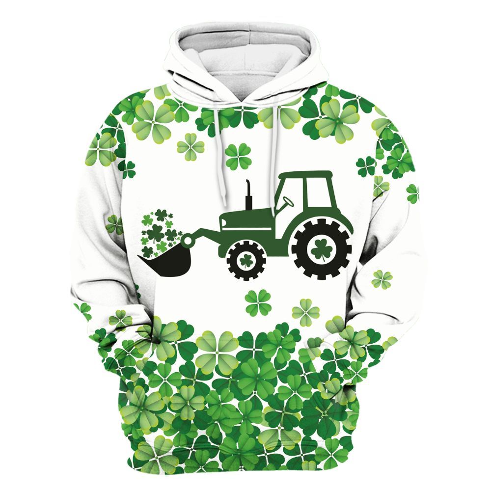 Amare Box Farm Tractor Shirt, St Patrick's Day Tractor, Custom Name, Tractor Clipart, Gift For Farm Lover Unisex Hoodie