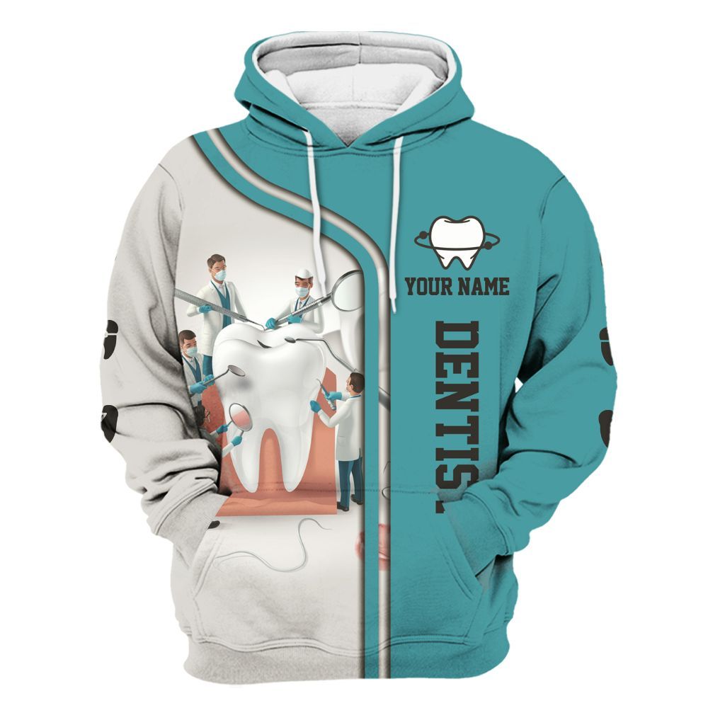 Amare Box Dental Shirt, Dentists Fixing Teeth, Dential Assistant, Dental Hygienist, Dental Office, Custom Name Gift Shirt For Dentist Unisex Hoodie