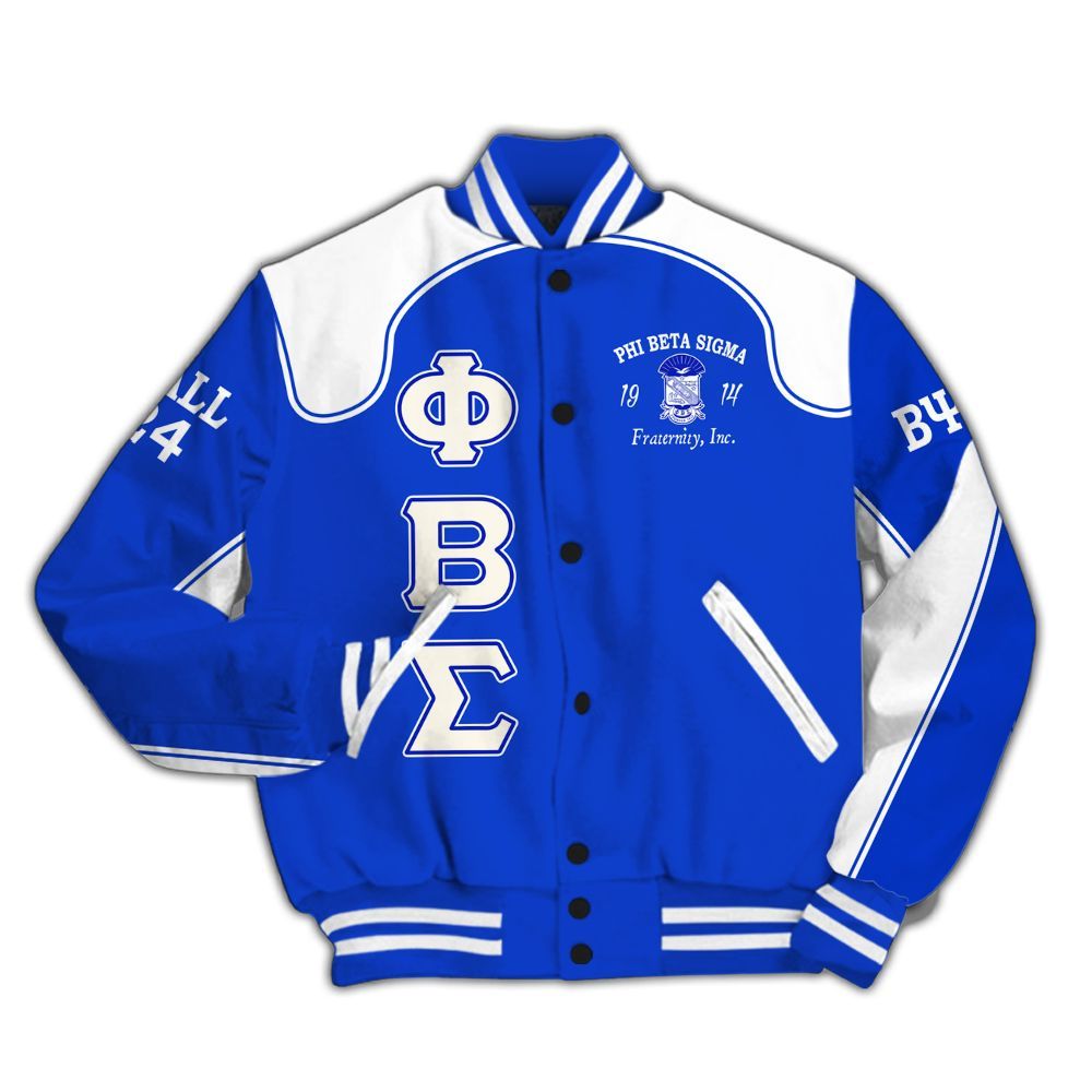 Ireishprint Phi Beta Sigma Custom Chapter Varsity Jacket, ΦΒΣ Lettered Racing Style 1914 Fraternity Jacket