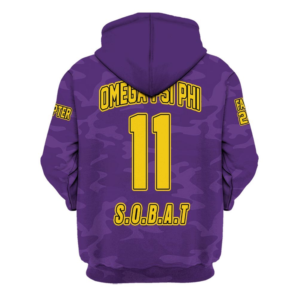 Ireishprint ΩΨΦ Custom Chapter Shirt, Personalized Camo Old Gold Sleeve Shirt ΩΨΦ Fraternity Hoodie