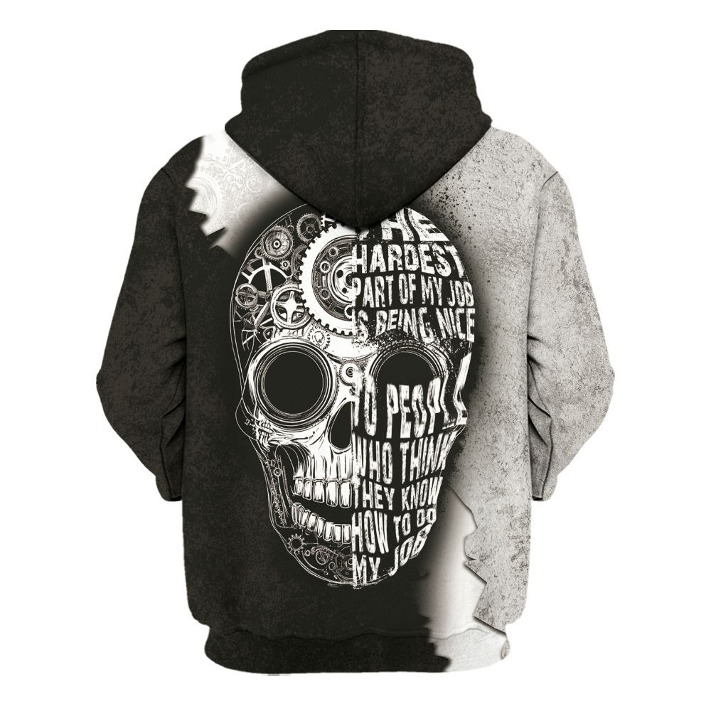Amare Box Personalized Name Skull Gears Mechanic Get To Know My Job Unisex Shirts Unisex Hoodie